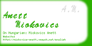 anett miokovics business card